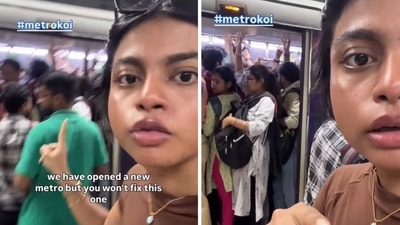 A commuter slammed authorities for overcrowding in the Kolkata Metro. (Instagram/thebasu___) A commuter slammed authorities for overcrowding in the Kolkata Metro. (Instagram/thebasu___)