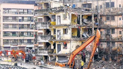 Palghar: Rescue operation underway after a four-storey unauthorised building collapsed onto adjacent vacant chawl, at Virar, in Palghar district, Thursday, Aug. 28, 2025. 15 dead, several injured in the incident. (PTI Photo) (PTI08_28_2025_000147A) (PTI) Palghar: Rescue operation underway after a four-storey unauthorised building collapsed onto adjacent vacant chawl, at Virar, in Palghar district, Thursday, Aug. 28, 2025. 15 dead, several injured in the incident. (PTI Photo) (PTI08_28_2025_000147A) (PTI)
