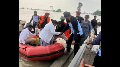 Rescue operations underway in Kapurthala on Friday. (HT Photo) Rescue operations underway in Kapurthala on Friday. (HT Photo)