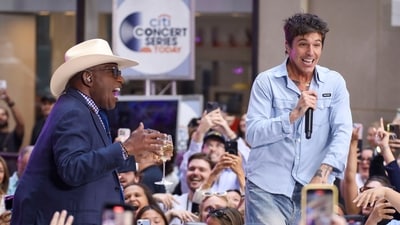 Al Roker joins Role Model (Tucker Pillsbury) onstage on NBC's Today show at Rockefeller Plaza on Friday, August 29 in New York. (Andy Kropa/Invision/AP) Al Roker joins Role Model (Tucker Pillsbury) onstage on NBC's Today show at Rockefeller Plaza on Friday, August 29 in New York. (Andy Kropa/Invision/AP)
