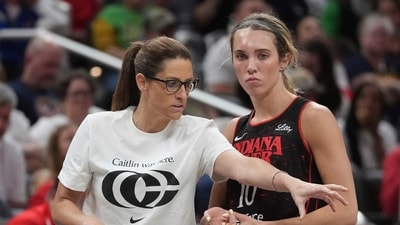 Indiana Fever's Lexie Hull sustained injuries after an on-court collision with the Seattle Storm's Gabby Williams. (AP)