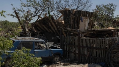 Lysak said the drone strike on the Synelnyky district also wounded a 50-year-old woman. (AFP/Representational)
