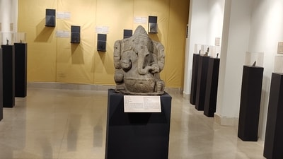 The exhibition on display presents rare Ganesha sculptures (dating from 12th to 20th century) from the Lance Dane collection, alongside paintings by K Viswanathan. The exhibition on display presents rare Ganesha sculptures (dating from 12th to 20th century) from the Lance Dane collection, alongside paintings by K Viswanathan.