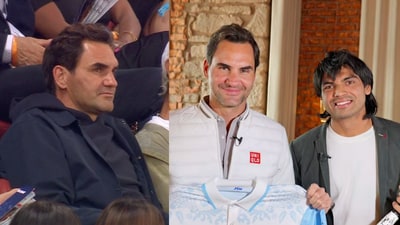 Roger Federer in attendance at the Zurich Diamond League. He had met Neeraj Chopra previously in 2023. Roger Federer in attendance at the Zurich Diamond League. He had met Neeraj Chopra previously in 2023.