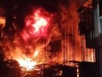 Upon alert, 9 fire tenders and teams from Katraj, Sinhgad Road, Narhe, and other areas were deployed. Firefighters worked tirelessly for several hours to bring the flames under control. (HT PHOTO)