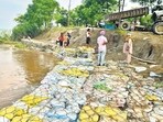 Work underway in Dhulewal village of Ludhiana on Saturday. (HT)