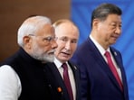Indian Prime Minister Narendra Modi, Russian President Vladimir Putin and Chinese leader Xi Jinping at the Brics Summit in Kazan, Russia, in 2024.