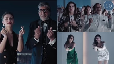 Alia Bhatt, Amitabh Bachchan, Farah Khan and Sreeleela come together for an advertisement. Alia Bhatt, Amitabh Bachchan, Farah Khan and Sreeleela come together for an advertisement.