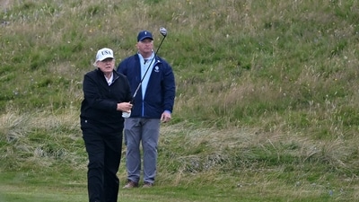 Trump's golf outing in Virginia confirms he is alive, putting an end to social media death speculation. (AFP) Trump's golf outing in Virginia confirms he is alive, putting an end to social media death speculation. (AFP)