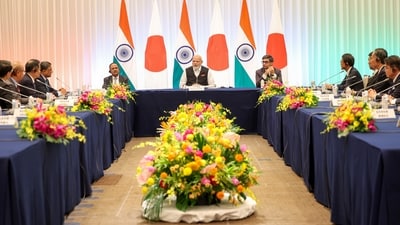 Prime Minister Narendra Modi along with National Security Advisor Ajit Doval and Foreign Secretary Vikram Misri during a meeting with the governors of various Prefectures of Japan. (PMO)