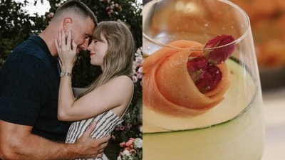 The Alchemy is a light-coloured cocktail decorated with flower buds and a fruit peel. (Photo: Instagram)