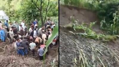 The landslide that claimed the lives of seven members of a family in Mahore tehsil of Reasi around 3am on Saturday. (X) The landslide that claimed the lives of seven members of a family in Mahore tehsil of Reasi around 3am on Saturday. (X)