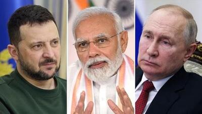 Ukrainian president Volodymyr Zelenskyy, Prime Minister Narendra Modi and Russia’s Vladimir Putin. (File Photos)