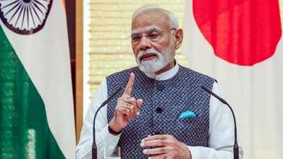 Prime Minister Modi speaks during a joint press statement with Japan PM Shigeru Ishiba, in Tokyo, on the first day of his visit. (PMO/ANI) Prime Minister Modi speaks during a joint press statement with Japan PM Shigeru Ishiba, in Tokyo, on the first day of his visit. (PMO/ANI)