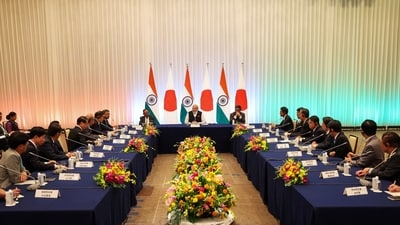 Prime Minister Narendra Modi meets with the Governors of 16 prefectures in Tokyo on Saturday. National Security Advisor (NSA) Ajit Doval and Foreign Secretary Vikram Misri were also present. (PMO/ANI ) Prime Minister Narendra Modi meets with the Governors of 16 prefectures in Tokyo on Saturday. National Security Advisor (NSA) Ajit Doval and Foreign Secretary Vikram Misri were also present. (PMO/ANI )