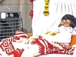 Maratha quota agitation leader Manoj Jarange-Patil during his hunger strike for the third day, in Mumbai on Sunday Maratha quota agitation leader Manoj Jarange-Patil during his hunger strike for the third day, in Mumbai on Sunday