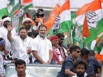 Leader of Opposition in the Lok Sabha and Congress leader Rahul Gandhi, with former Uttar Pradesh Chief Minister Akhilesh Yadav, and RJD leader Tejashwi Yadav, during Voter Adhikar Yatra on Saturday.