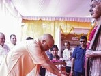 Chief minister Yogi Adityanath during the 'Vimukta Jati Diwas' event, in Lucknow, Sunday (PTI) Chief minister Yogi Adityanath during the 'Vimukta Jati Diwas' event, in Lucknow, Sunday (PTI)