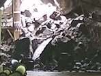 Large boulders have blocked the tunnel’s mouth. Efforts are underway to clear the debris (Sourced) Large boulders have blocked the tunnel’s mouth. Efforts are underway to clear the debris (Sourced)