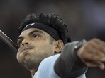 Neeraj Chopra competing in the the World Athletics Diamond League Final in Zurich on Thursday. (AP)