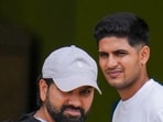 Cricketers Rohit Sharma, left, and Shubman Gill at the BCCI Centre of Excellence Ground, in Bengaluru