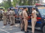 A crime team, along with forensic experts, inspected the scene. A crime team, along with forensic experts, inspected the scene.