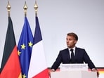 French President Emmanuel Macron spoke about the Ukraine war during a joint news conference with German Chancellor Friedrich Merz.