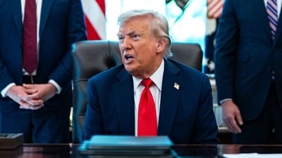 US President Donald Trump doubles down on tariff defence after court declares them "illegal". (Bloomberg) US President Donald Trump doubles down on tariff defence after court declares them "illegal". (Bloomberg)