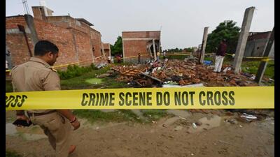 An explosion at an illegal firecracker unit in Lucknow’s Behta area occurred on Sunday morning. (HT photo) An explosion at an illegal firecracker unit in Lucknow’s Behta area occurred on Sunday morning. (HT photo)
