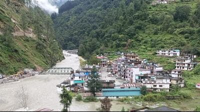Efforts are underway to channelise the river at the obstruction site to remove the accumulated debris, officials said. (Sourced) Efforts are underway to channelise the river at the obstruction site to remove the accumulated debris, officials said. (Sourced)