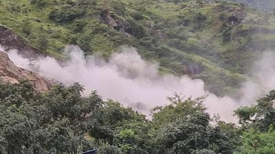 Eight personnel were rescued as boulders continued to fall from the hill.