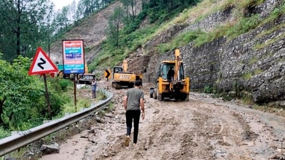 The Kund-Chamoli National Highway connecting Kedarnath to Chamoli is also blocked due to a landslide near Bairagana, and efforts are on to open it. (PTI)