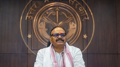 Uttar Pradesh Deputy Chief Minister Brajesh Pathak addresses a press conference at Lok Bhawan, in Lucknow, Uttar Pradesh, Saturday (PTI) Uttar Pradesh Deputy Chief Minister Brajesh Pathak addresses a press conference at Lok Bhawan, in Lucknow, Uttar Pradesh, Saturday (PTI)