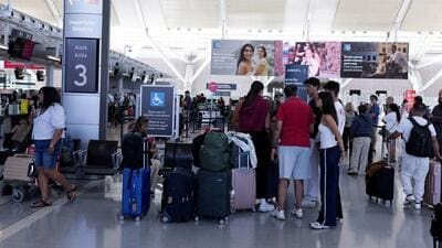 Travellers at Toronto Pearson International Airport in Mississauga, Ontario, Canada (Photo for representative purpose only). (REUTERS) Travellers at Toronto Pearson International Airport in Mississauga, Ontario, Canada (Photo for representative purpose only). (REUTERS)