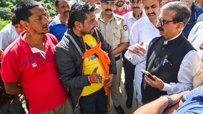 Himachal Pradesh Chief Minister Sukhvinder Singh Sukhu interacts with people during an inspection of the road reconstruction work at Kalsuin on the Chamba-Bharmour National Highway. (ANI) Himachal Pradesh Chief Minister Sukhvinder Singh Sukhu interacts with people during an inspection of the road reconstruction work at Kalsuin on the Chamba-Bharmour National Highway. (ANI)