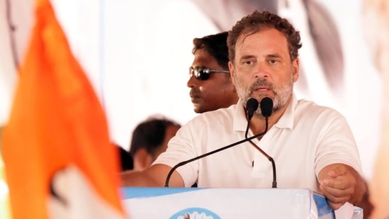 Rahul Gandhi accused the BJP, the RSS and the Election Commission of "indulging in 'vote chori' (stealing of votes) in the country". (AICC/ANI Photo)