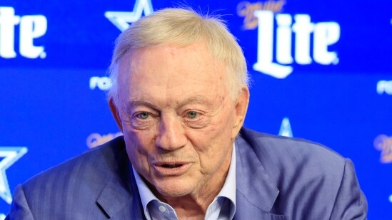 Dallas Cowboys owner Jerry Jones responds a reporter's question during a press conference at The Star in Frisco, Texas, Thursda. (AP)