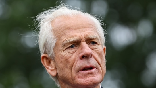 Peter Navarro, White House senior counsellor for trade and manufacturing, speaks to members of the media outside the White House in Washington, DC. (Bloomberg)