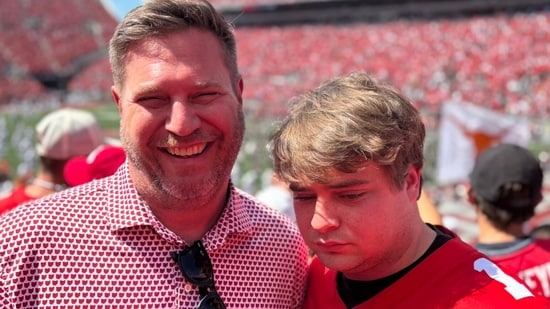 Ohio lawmaker Brian Lorenz and his son Henry were in attendance for the Ohio State Buckeyes vs Texas Longhorns game (X/@lorenzforohio)