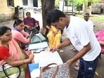Booth Level Officer (BLO) verification documents of voters during the ongoing special intensive revision of electoral rolls in Patna, Bihar, India, Sunday,
