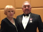 Graham Greene with his wife, Hilary Blackmore. Graham Greene with his wife, Hilary Blackmore.