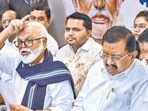 NCP leader Chhagan Bhujbal talked to the media on Monday after a meeting with OBC leaders. He said a march would be held if the OBC quota is touched by the state government. (Satish Bate/ Hindustan Times) NCP leader Chhagan Bhujbal talked to the media on Monday after a meeting with OBC leaders. He said a march would be held if the OBC quota is touched by the state government. (Satish Bate/ Hindustan Times)