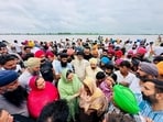 Punjab AAP women wing president Amandeep Kaur Arora meets and distributes relief materials to the families of flood-affected villages in Ferozepur on Monday. (ANI) Punjab AAP women wing president Amandeep Kaur Arora meets and distributes relief materials to the families of flood-affected villages in Ferozepur on Monday. (ANI)
