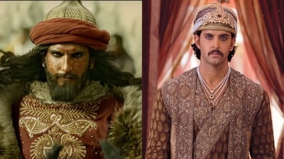 Ranveer Singh as Alauddin Khilji in Padmavat (2016), Hrithik Roshan as Akbar in Jodhaa Akbar (2008) (Photos: X) Ranveer Singh as Alauddin Khilji in Padmavat (2016), Hrithik Roshan as Akbar in Jodhaa Akbar (2008) (Photos: X)