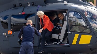 President of the European Commission Ursula Von Der Leyen is continuing with her scheduled EU tour. (AP) President of the European Commission Ursula Von Der Leyen is continuing with her scheduled EU tour. (AP)