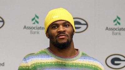 Micah Parsons speaks to the media during a press conference. (Getty Images via AFP) Micah Parsons speaks to the media during a press conference. (Getty Images via AFP)