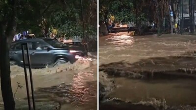 Glimpse of massive waterlogging caused by Gurugram rain. (Screengrab (X)) Glimpse of massive waterlogging caused by Gurugram rain. (Screengrab (X))