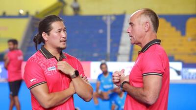 Indian hockey team’s scientific advisor Alan Tan with mental health expert Paddy Upton. (Hockey India) Indian hockey team’s scientific advisor Alan Tan with mental health expert Paddy Upton. (Hockey India)
