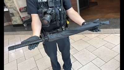 Destiny USA ‘shooter’ scare: How umbrella with samurai-style handle led to mayhem at New York state’s largest mall (Syracuse Police Department/Facebook) Destiny USA ‘shooter’ scare: How umbrella with samurai-style handle led to mayhem at New York state’s largest mall (Syracuse Police Department/Facebook)