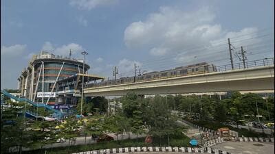 Millennium City Centre metro station. (Parveen Kumar/HT Photo) Millennium City Centre metro station. (Parveen Kumar/HT Photo)
